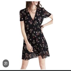 Madewell Black Floral Mini Dress